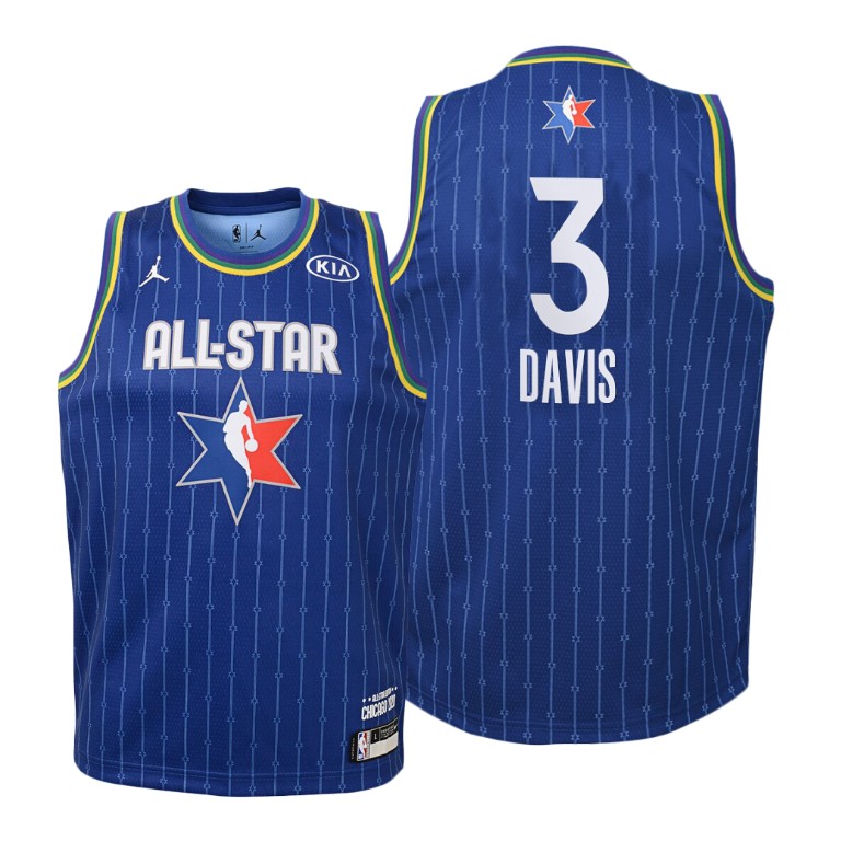 Youth Los Angeles Lakers Anthony Davis #3 NBA 2020 Game Western Conference All-Star Blue Basketball Jersey HID1483WG